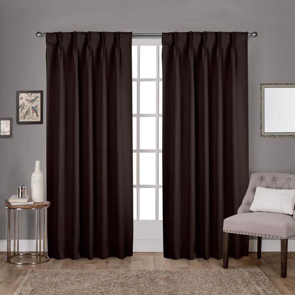 Pinch Pleated Curtains Double Pinch Pleat Drapes with Tiebacks & Hooks  Blackout Insulated Room Darkening Window Panels for Living Room, Bedroom,  Home