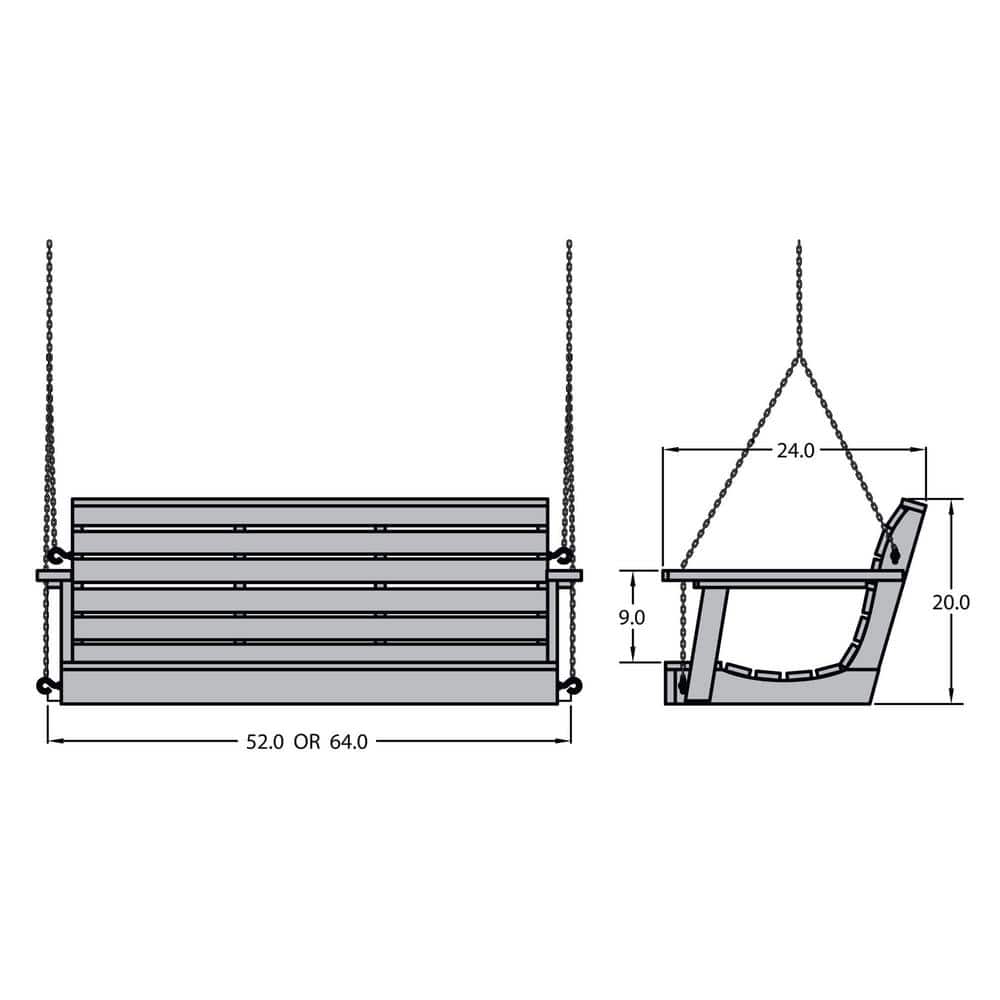 Weatherly 5ft Whitewash Recycled Plastic Porch Swing