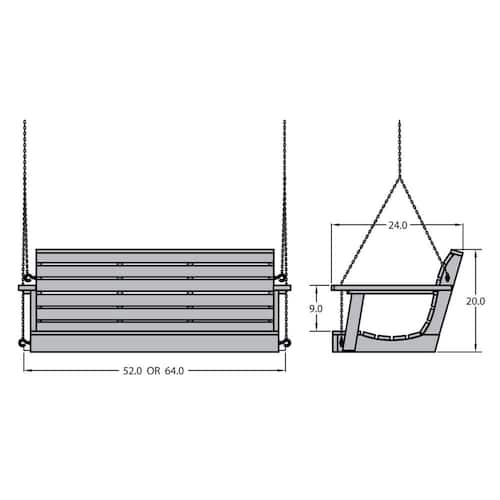 Weatherly 48 2-Person Harbor Gray Recycled Plastic Porch Swing