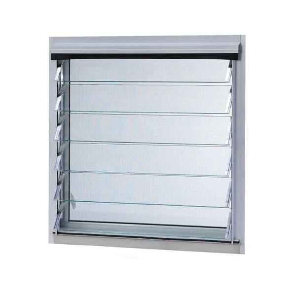 TAFCO WINDOWS 11 in. x 47.875 in. Jalousie Utility Louver Aluminum Screen Window - White