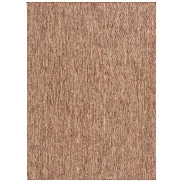 SAFAVIEH Beach House Brown 4 ft. x 6 ft. Solid Marle Indoor/Outdoor ...