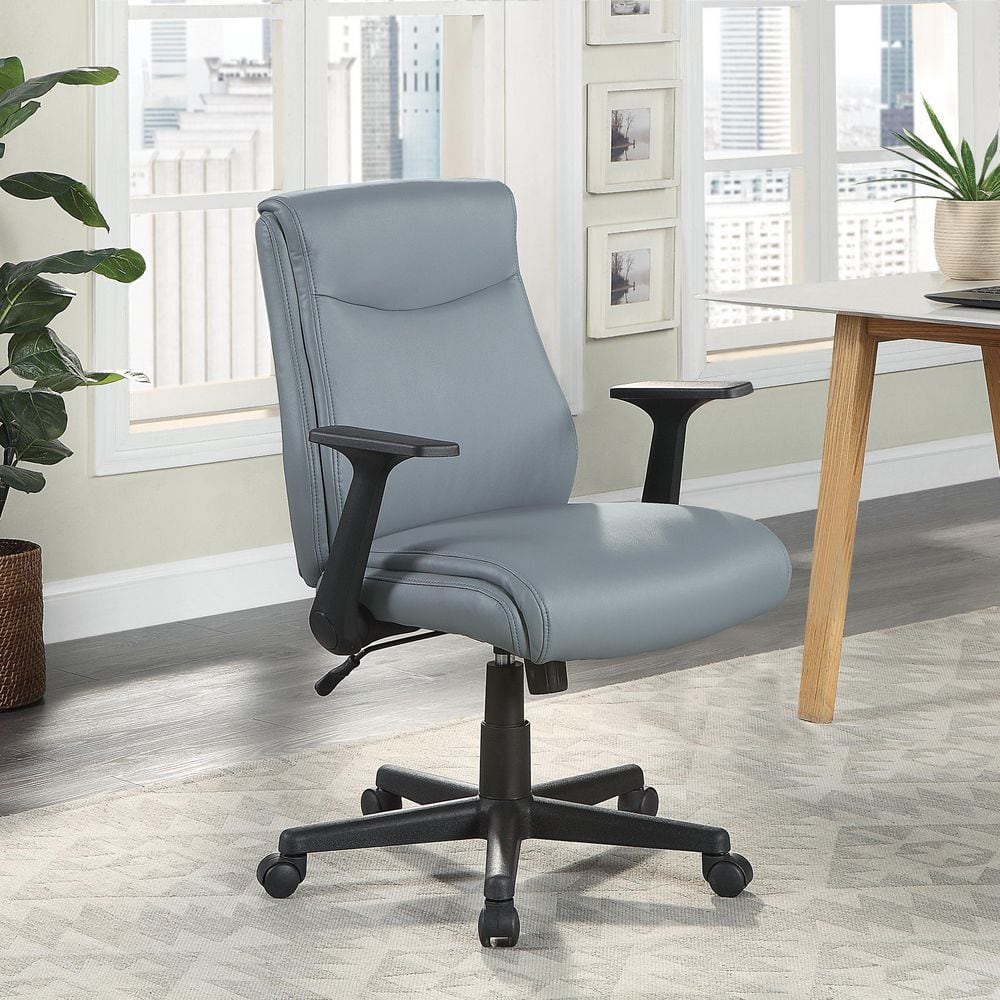 Charcoal Gray Faux Leather High Back Executive Swivel Chair