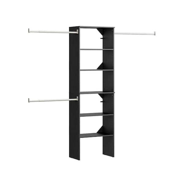 ClosetMaid Style+ 84 in. W - 120 in. W Noir Wood Closet System