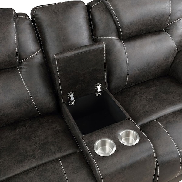 Lazzara Emily 75 in. W Chocolate Microfiber 2-Seater Manual Double
