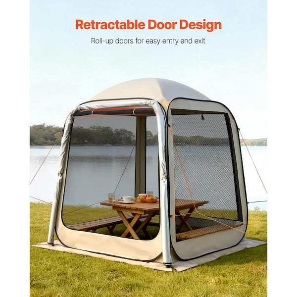 VEVOR Screen House Tent, 6 x 6 ft., 4-6 Person Pop Up SUV Tailgate