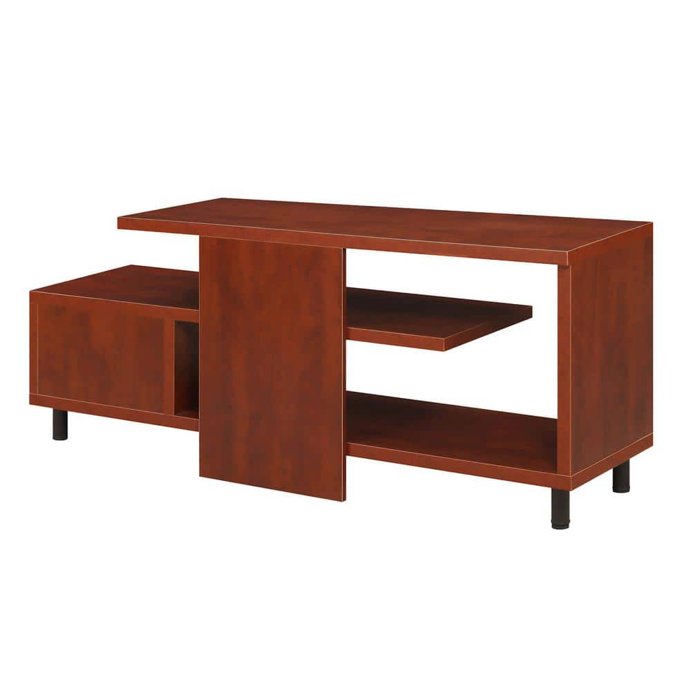 Cherry 60" TV Stand with Shelves and Drawer