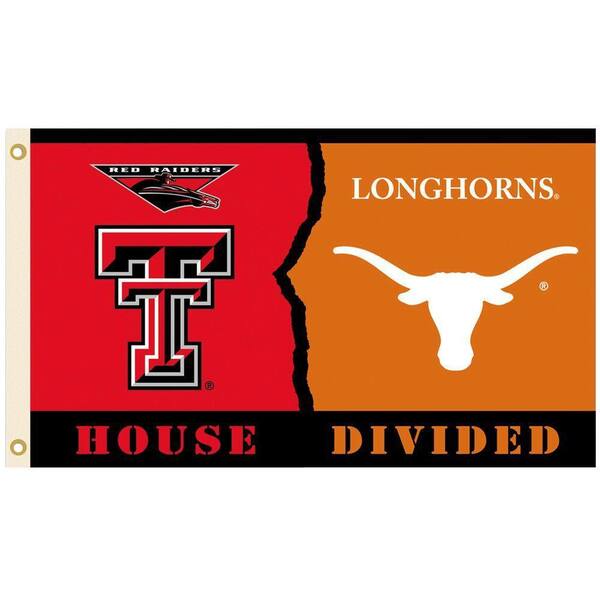 BSI Products NCAA 3 ft. x 5 ft. Texas Tech/Texas Rivalry House Divided Flag