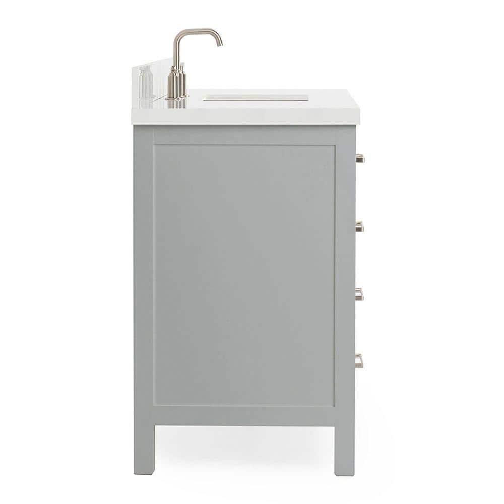 Cambridge 55" Grey and White Quartz Single Basin Vanity Set