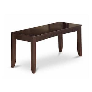 Cappuccino Finish Dining Bench with Wood Seat 15 in.