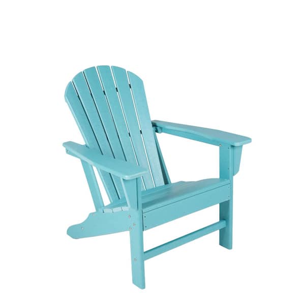 Unbranded Classic Blue Folding Plastic Adirondack Chair