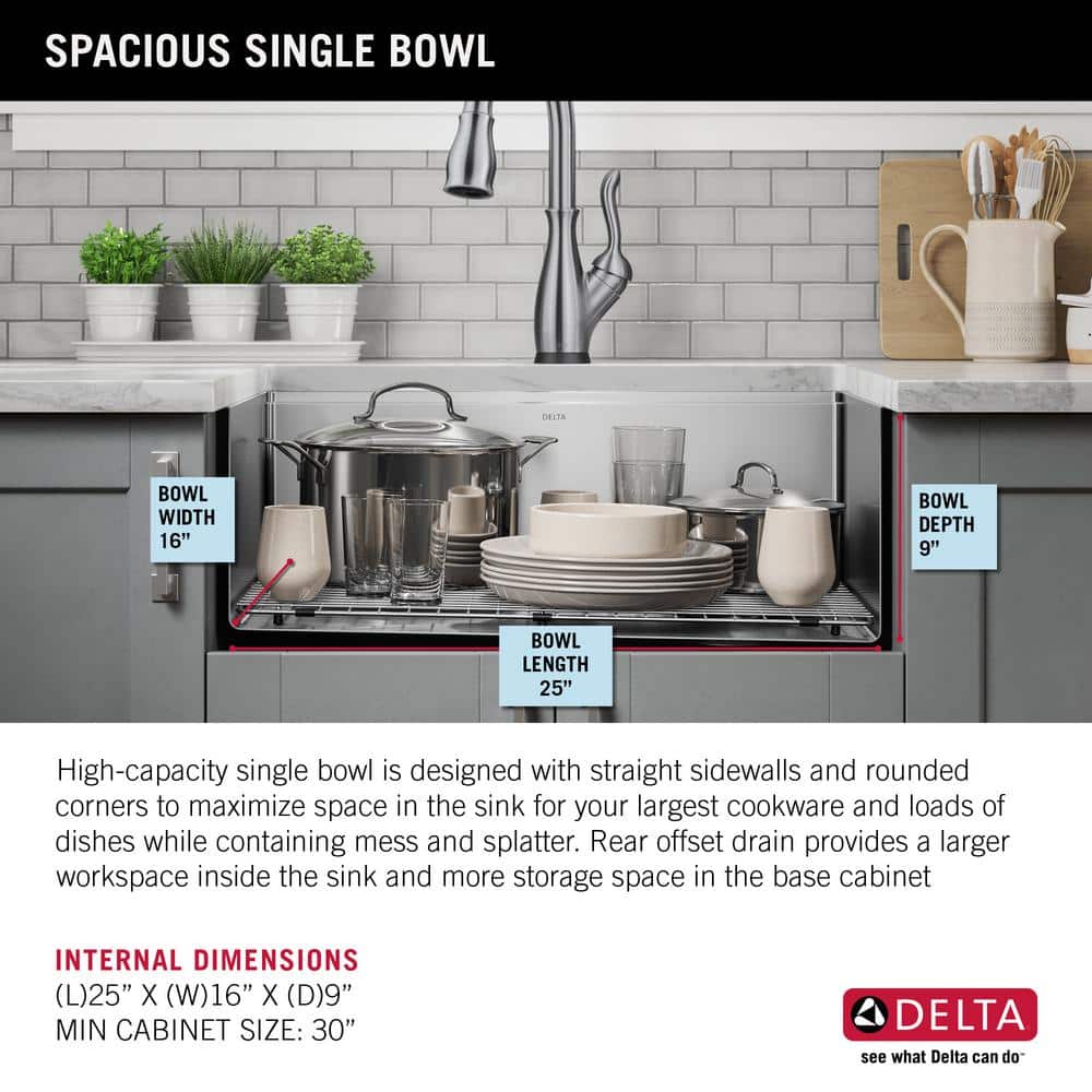 Delta 27" Stainless Steel Undermount Workstation Kitchen Sink with Accessories