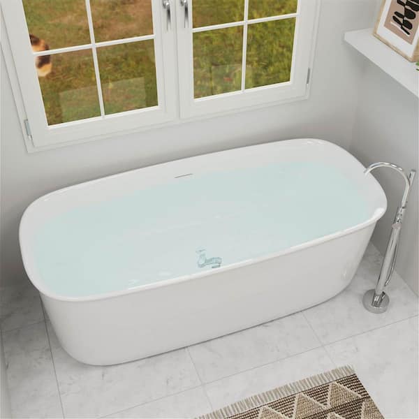Maxwell Acrylic Double Slipper Freestanding Tub Package