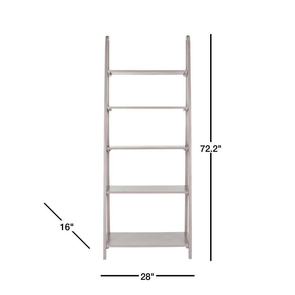 Albert 72" Gray Pine 5-Tier Ladder Shelf