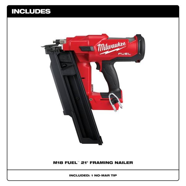 Milwaukee M18 FUEL 3-1/2 in. 18-Volt 21-Degree Brushless Cordless Framing Nailer (Tool-Only) with Tinted Anti Scratch Glasses
