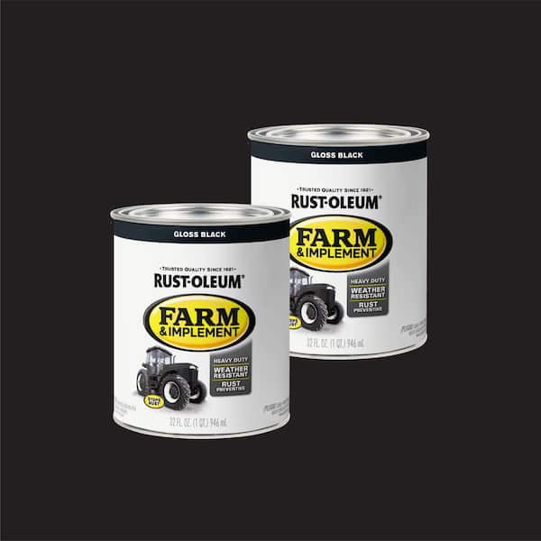 1 qt. Farm Equipment Gloss Black Enamel Paint (2-Pack)