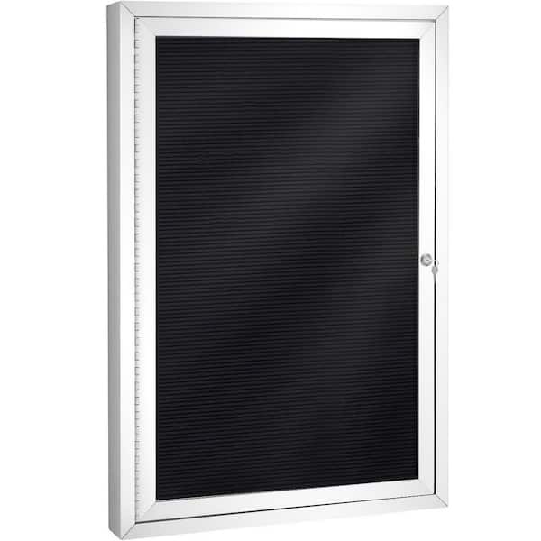 36 in. x 24 in. Outdoor Enclosed Bulletin Board, Black (1-pack)
