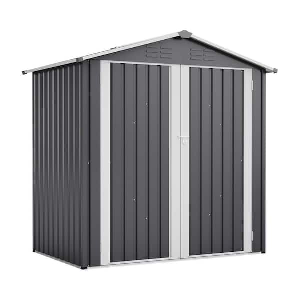 6 ft. W x 4 ft. D Metal Storage Shed with Foundation, Sturdy and Durable, Keeping the Garden Neat and Tidy (20 sq. ft.)