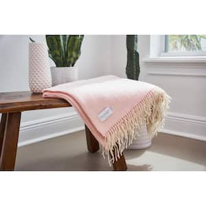 Charlie Pink Solid Color Wool Throw Blanket