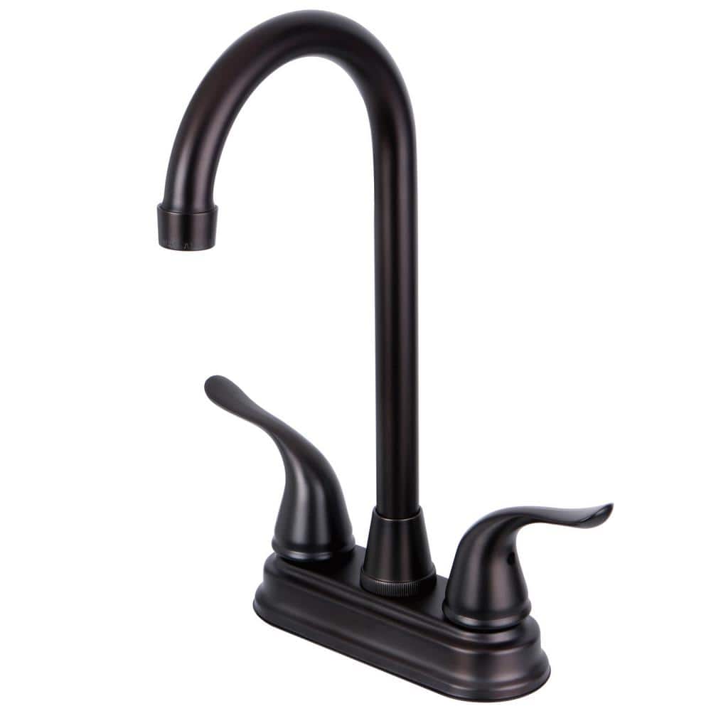 Kingston Brass Yosemite 2Handle Deck Mount Gooseneck Bar Prep Faucets