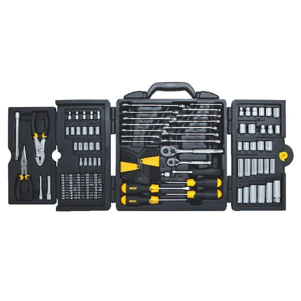 Stanley 1 4 In 3 8 In Drive Sae Mechanics Tool Set 150 Piece 97 543 The Home Depot