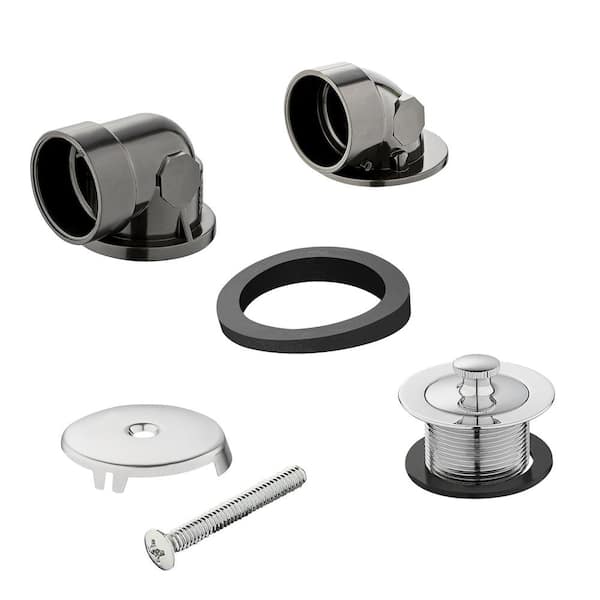 Everbilt Twist and Close 1-1/2 in. Schedule 40 Black ABS Bath Waste and Overflow Drain Plumbers Kit in Chrome