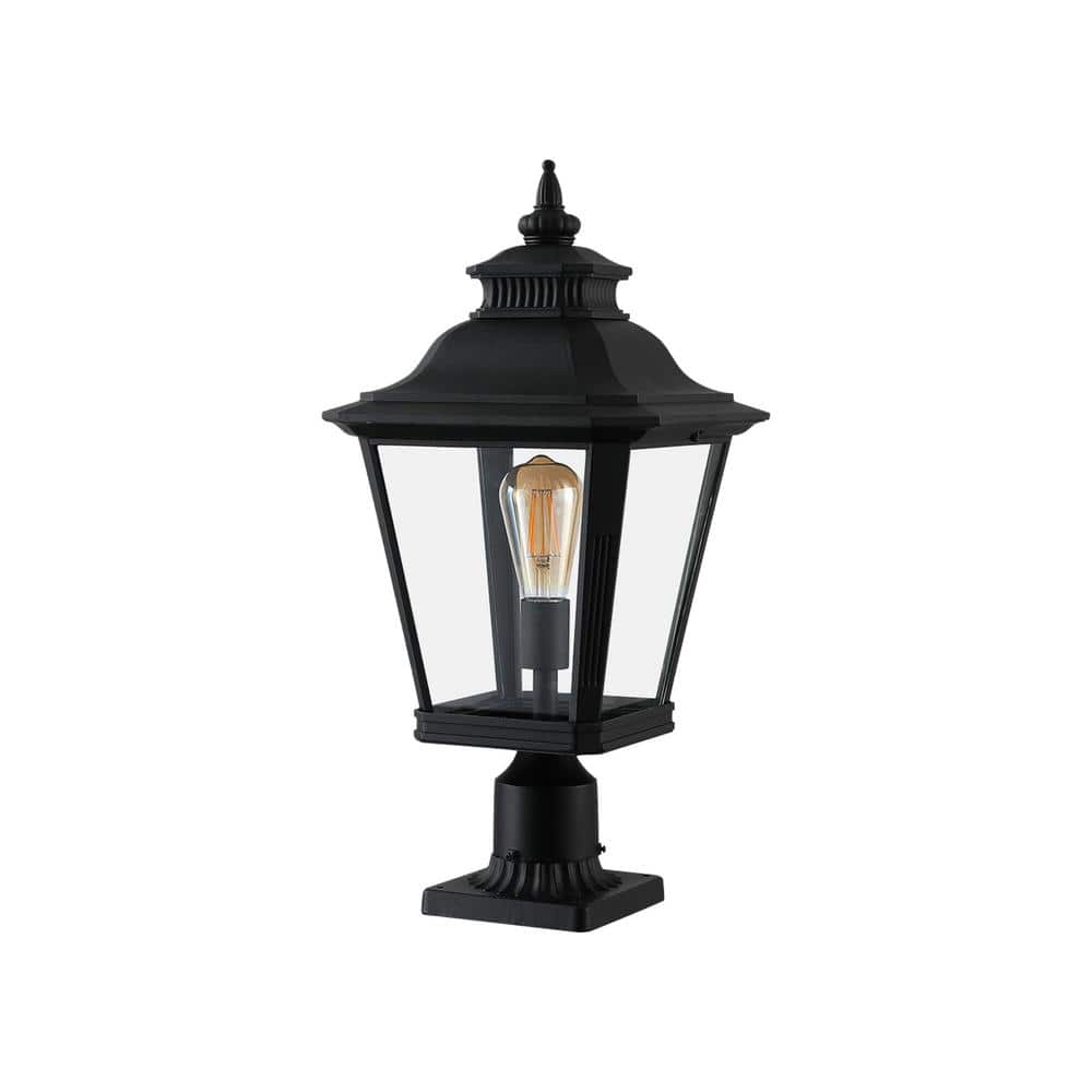 Keazile Voban 21 in. 1-Light Black Hardwired Outdoor Weather Resistant ...