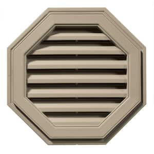 22 in. x 22 in. Octagon Brown/Tan Plastic Built-in Screen Gable Louver Vent