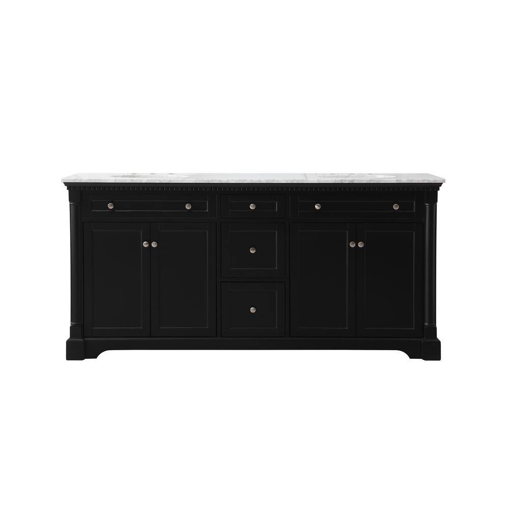 Timeless Home 72 in. W x 21.5 in. D x 35 in. H Double Bathroom Vanity in Bl