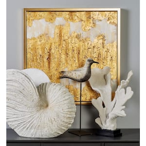 1- Panel Abstract Framed Wall Art with Gold Frame 24 in. x 24 in.