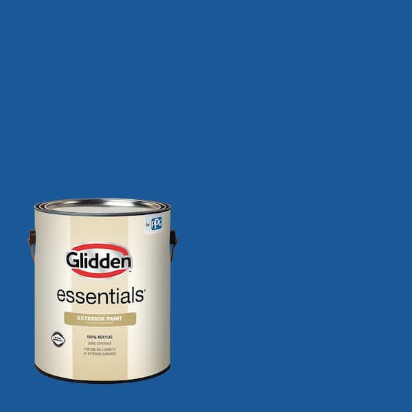 Glidden Essentials 1 gal. #PPG1155-7 Blue Lava Flat Exterior Paint