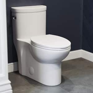 Sublime 1-Piece 1.28 GPF Single Flush Elongated Toilet in White Seat Included