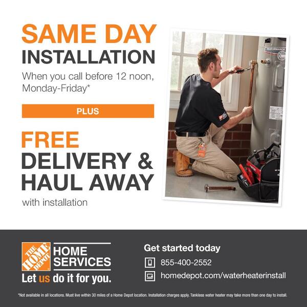 Rheem Performance 40 Gal. Tall 6-Year 38,000 BTU Ultra Low NOx (ULN)  Natural Gas Tank Water Heater XG40T06EN38U1 - The Home Depot