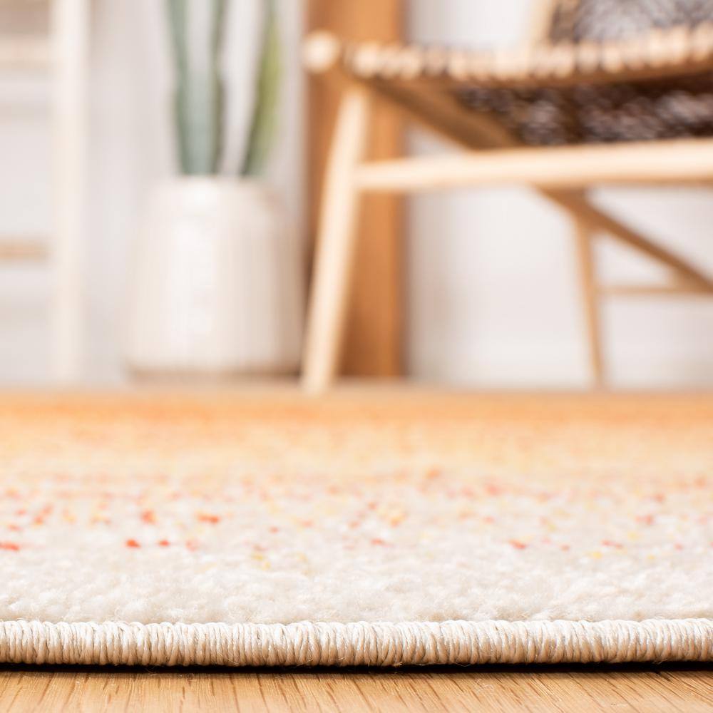 Adirondack 8' x 10' Orange and Red Synthetic Area Rug