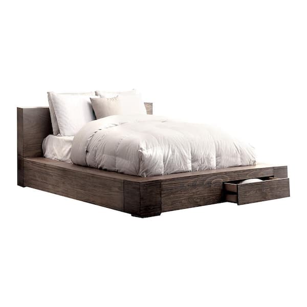 Unbranded Adrian Brown Wood Frame Queen Platform Bed