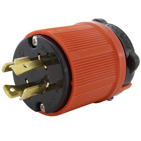 NEMA L15-20P 3-Phase 20 Amp 250-Volt 4-Prong Assembly Locking Male Plug