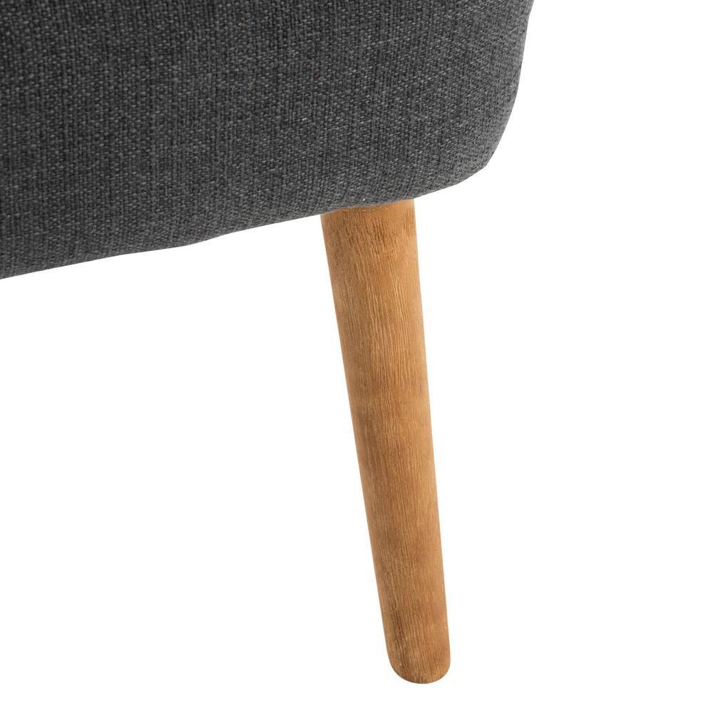 Mid-Century Chic Dark Grey Faux Leather Accent Chair