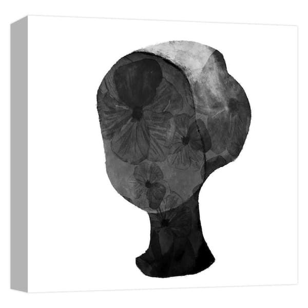 PTM Images Flower Mind in Black'' Abstract Canvas Wall Art 15 in. x 15 in.