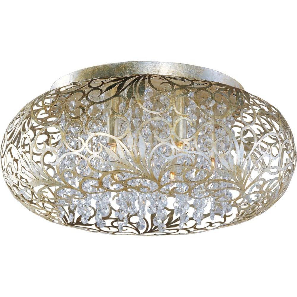 Arabesque 7-Light Golden Silver Flush Mount price history on PriceWatchPro