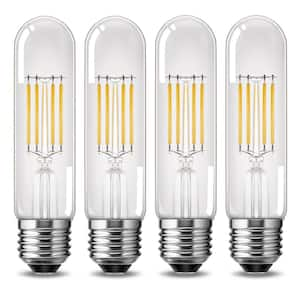 4-Watt 40-Watt Equivalent 5 in. Edison T30 LED Tubular Bulb, Vintage Filament Design, Warm White 2700K, Dimmable, 4-Pack