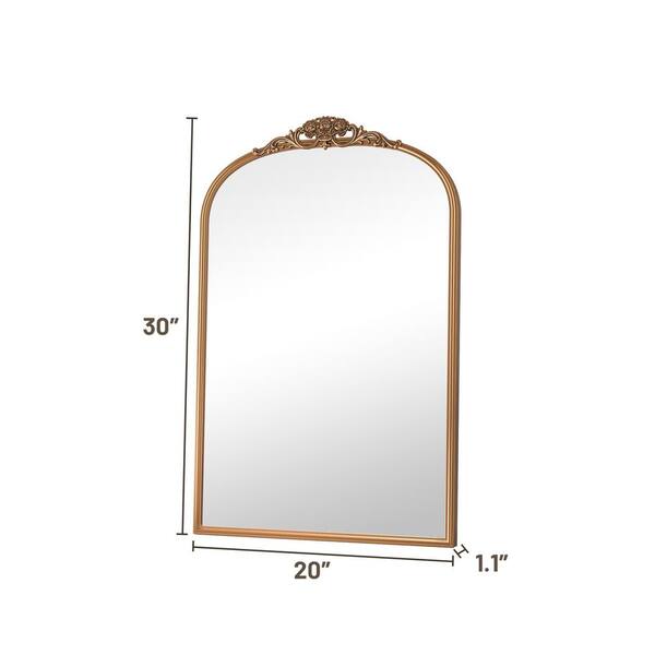ヴィンテージ鏡 KeonJinn 30 in. H x 20 in. W Medium Frame Arched Gold