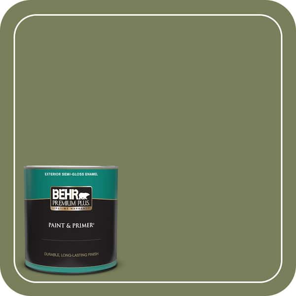 BEHR PREMIUM PLUS 1 qt. #410F-6 Grape Vine Semi-Gloss Enamel Exterior Paint & Primer