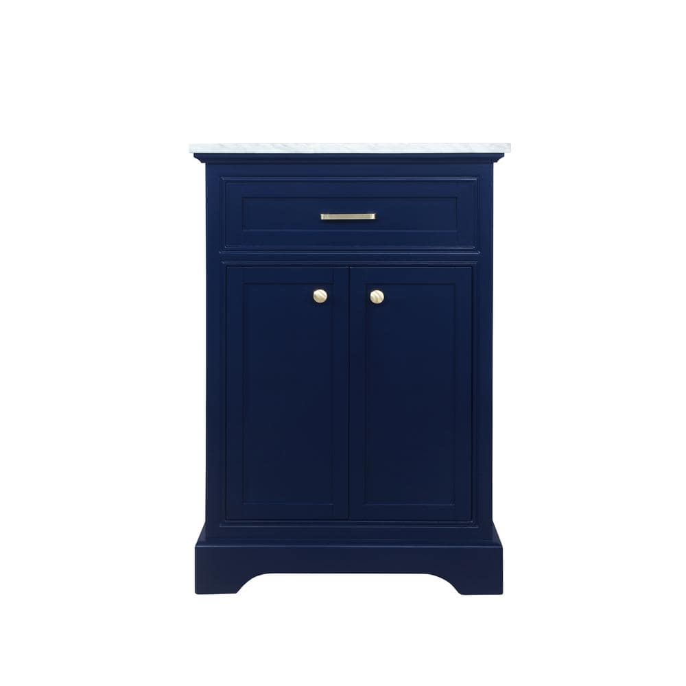 Simply Living 24 in. W x 21.5 in. D x 35 in. H Bath Vanity in Blue with Car