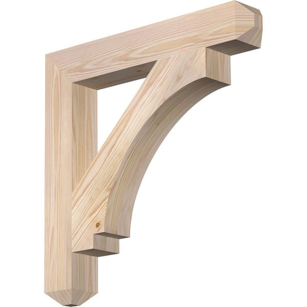 Ekena Millwork 3.5 in. x 24 in. x 24 in. Douglas Fir Imperial Craftsman Smooth Bracket