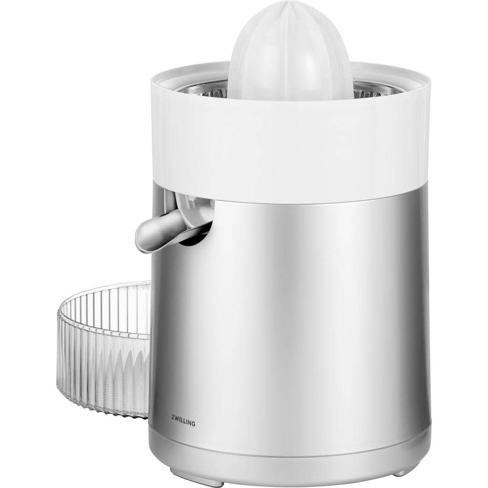 Silver Electric Citrus Juicer with Dual Cone Sizes
