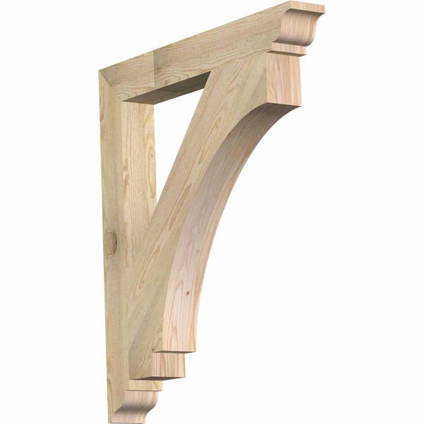 Ekena Millwork 4 in. x 36 in. x 32 in. Douglas Fir Imperial Traditional Rough Sawn Bracket