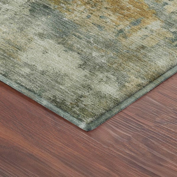 Mayfield Premium Machine Washable Abstract AMF2368 Fern 3 ft. x 4 ft. Area Rug