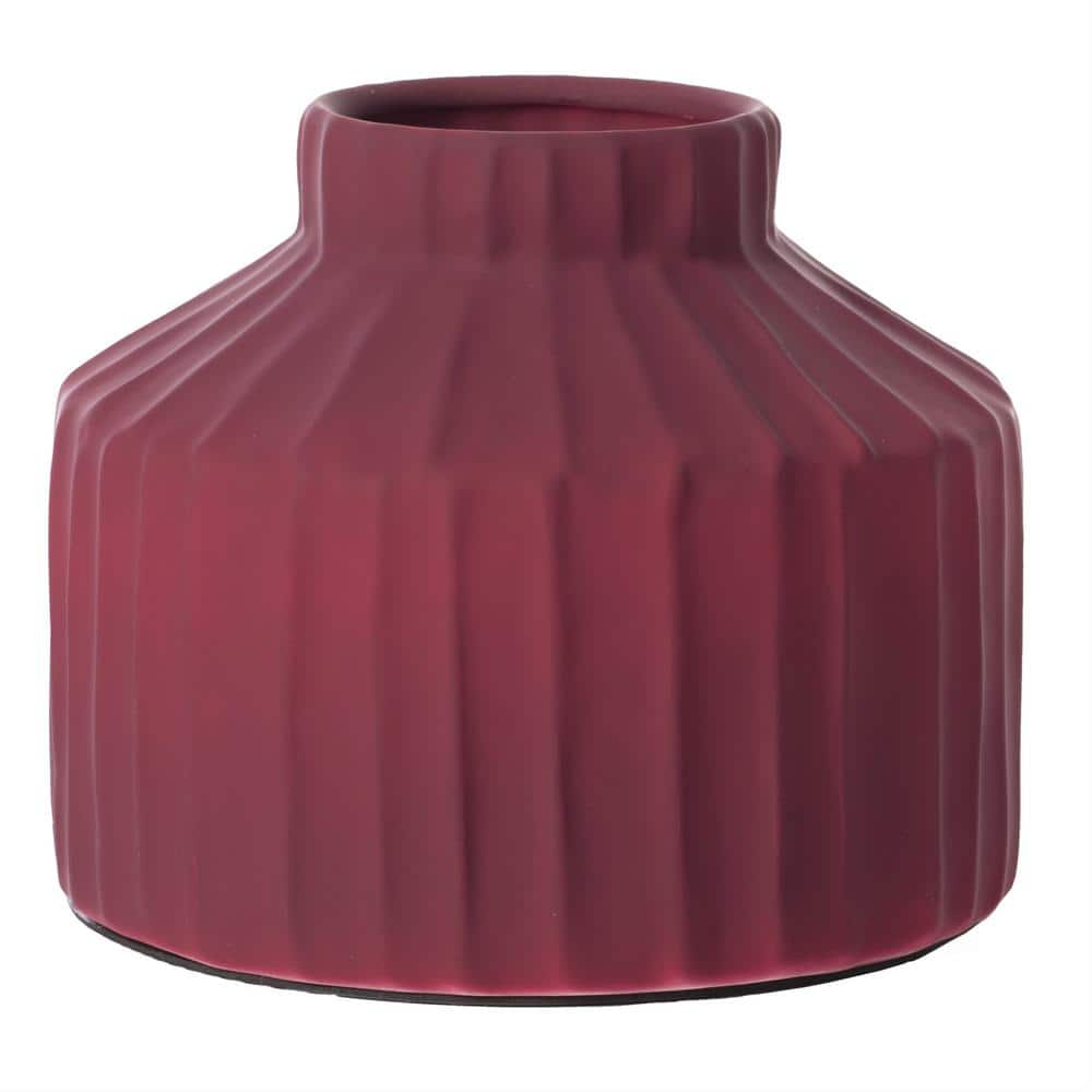 Brick Red Ceramic Decorative Vase 7"x5"