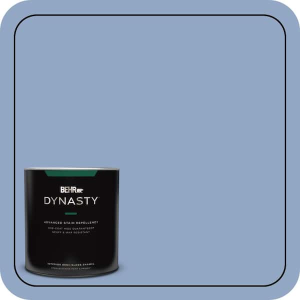 1 qt. #PPU15-13 Blue Hydrangea One-Coat Hide Semi-Gloss Enamel Interior Stain-Blocking Paint and Primer