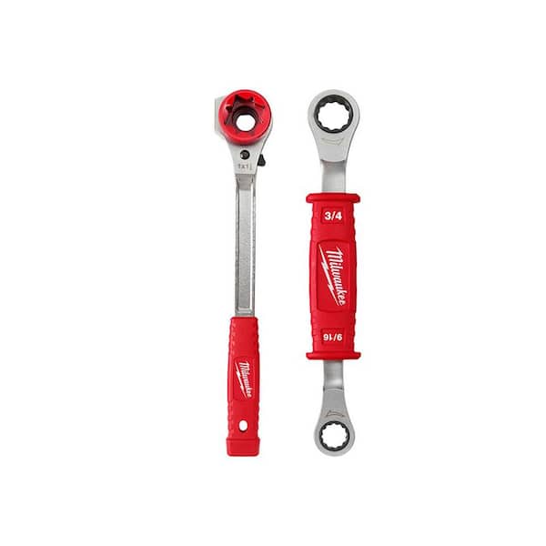 Linemans High Leverage Ratcheting Wrench with Smooth Face & Linemans 2-in-1 Insulated Ratcheting Box Wrench (2-Piece)