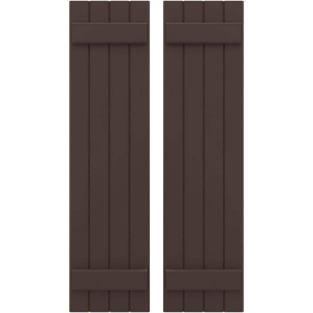 14 in. W x 33 in. H Americraft 4 Board Exterior Real Wood Joined Board and Batten Shutters Raisin Brown price history on PriceWatchPro